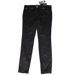 Versace Women's Black Cotton Blend Pants Donna Jeans MEDUSA HEAD GOLD Size 30